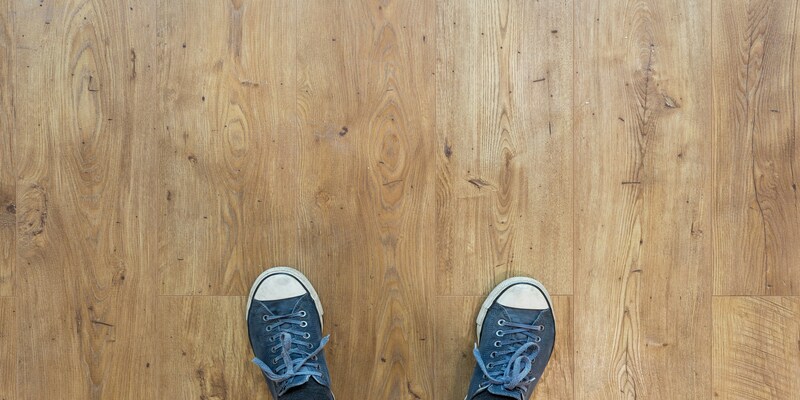 Warm wood flooring viewed from above
